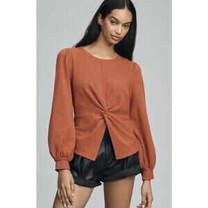 Anthropologie, Pilcro Rust Long Sleeve  Knot-front sweatshirt XS